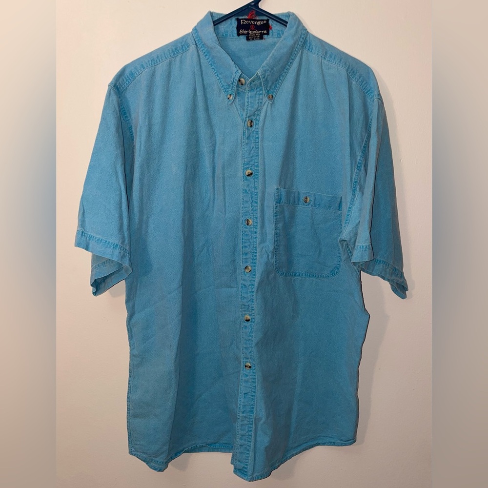 Vintage 90s Revenge Shirtmakers Men's Button Up Short Sleeve